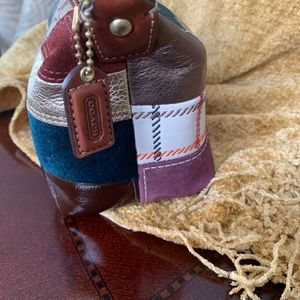 Coach mini purse. Like new condition, leather and suede patchwork